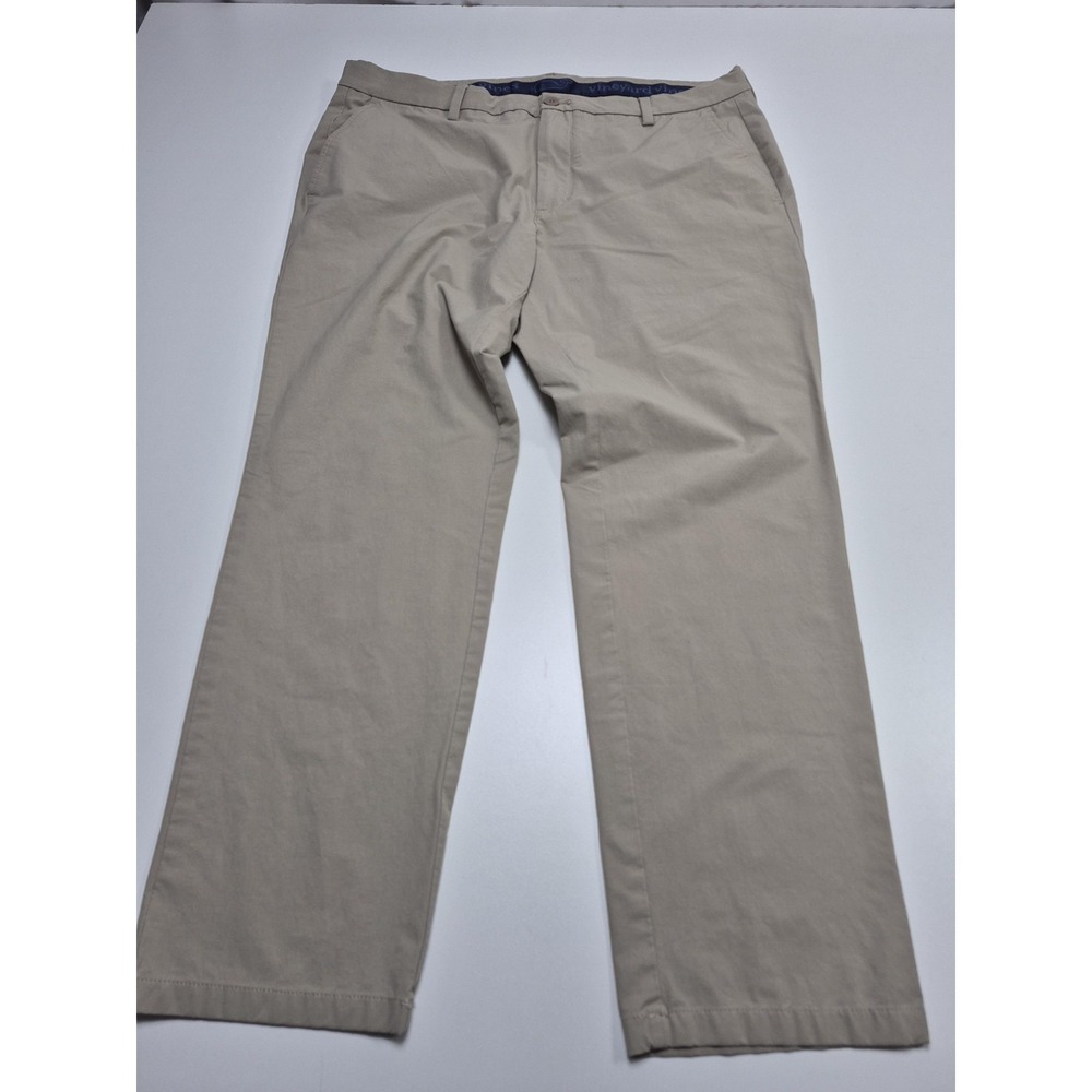 Vineyard Vines Performance Pants Mens 38x30 Beige Stretch Chino Travel Golf